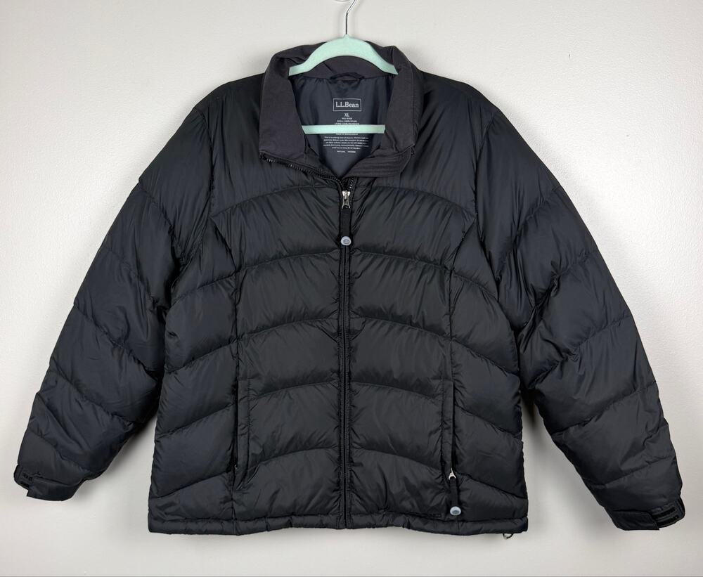 L.L. Bean Goose Down Puffer Jacket Black Women’s XL Full Zip Winter Coat